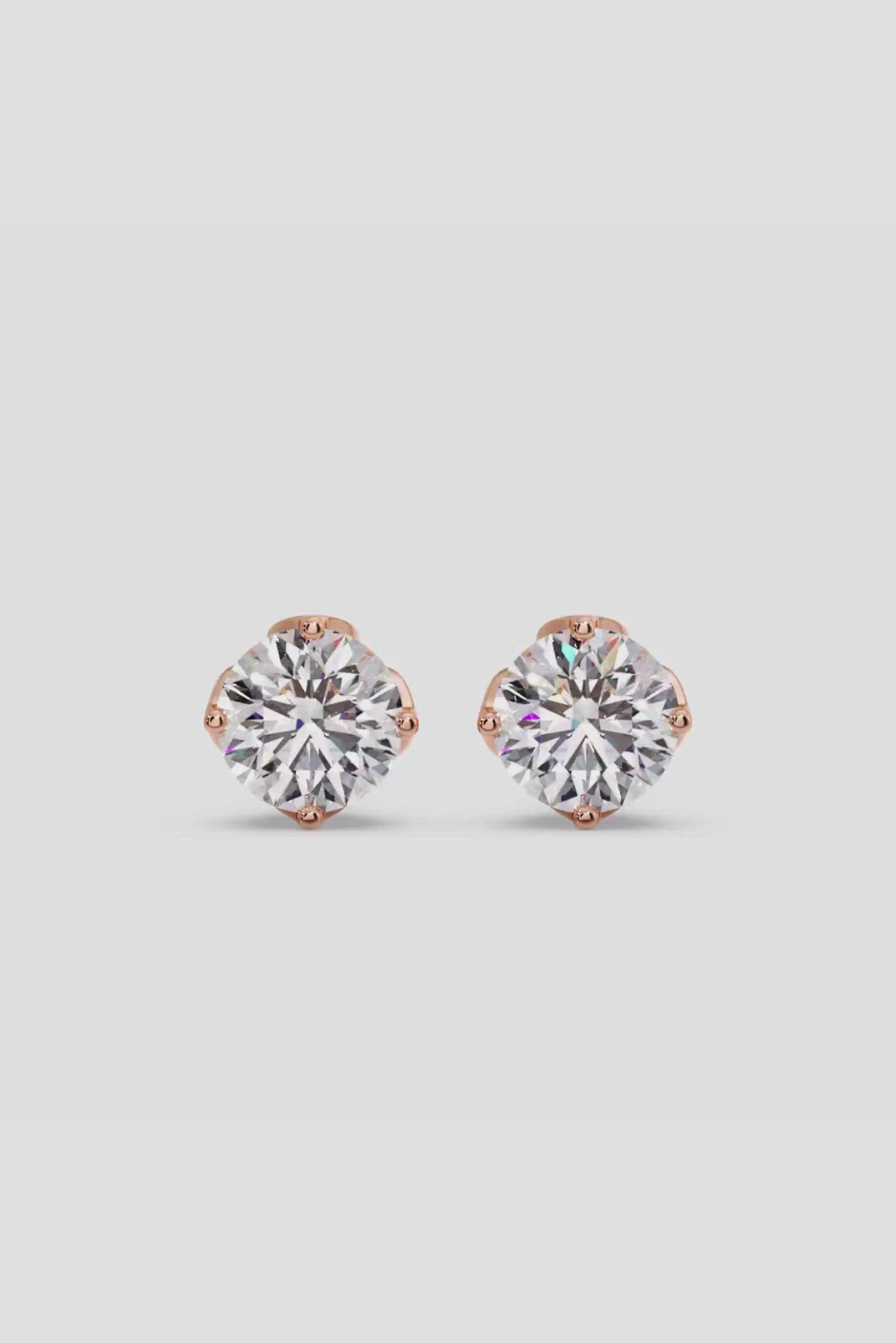 1.0 TCW Round Cut Moissanite Solitaire Stud Earrings - crownmoissanite