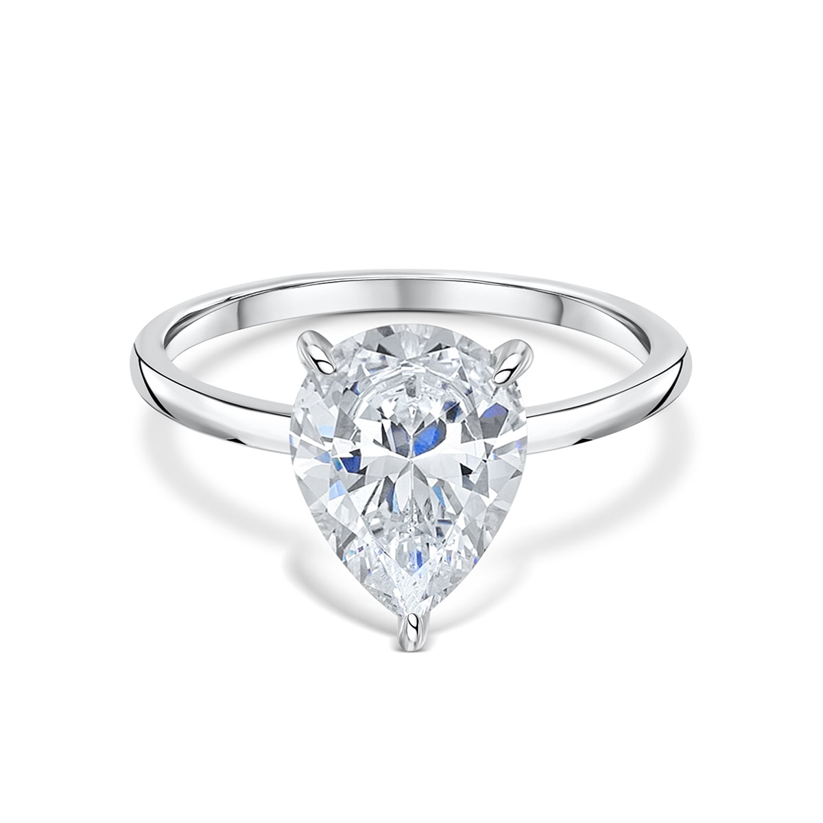 1.33 CT Pear Shaped Moissanite Hidden Halo Engagement Ring - crownmoissanite