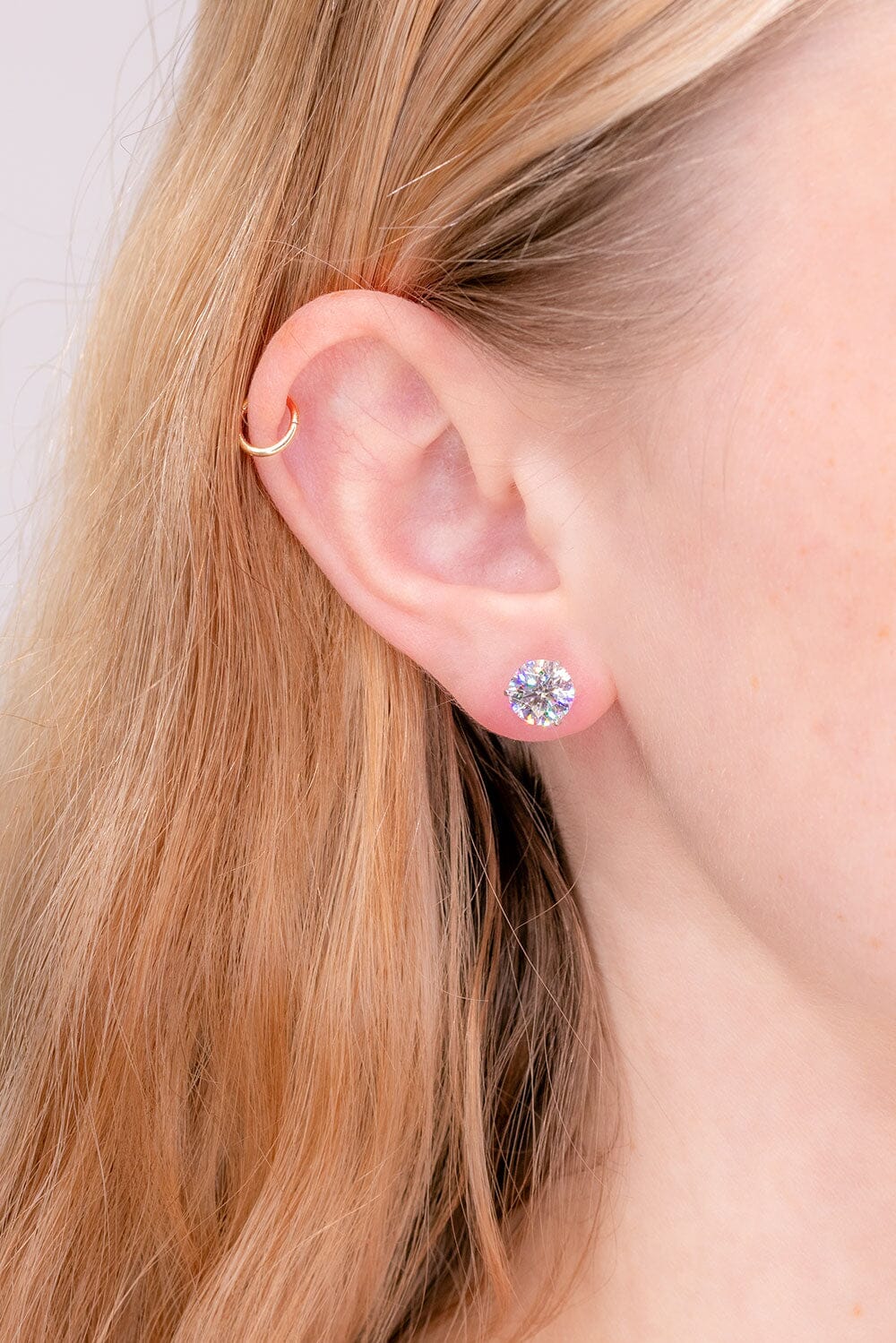 3.0 TCW Round Moissanite Solitaire Stud Earrings - crownmoissanite