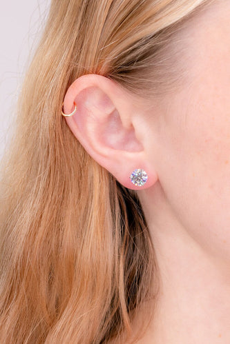 3.0 TCW Round Moissanite Solitaire Stud Earrings - crownmoissanite