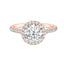 1.5 CT Round Shaped Moissanite Halo Engagement Ring - crownmoissanite