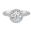 1.5 CT Round Shaped Moissanite Halo Engagement Ring - crownmoissanite