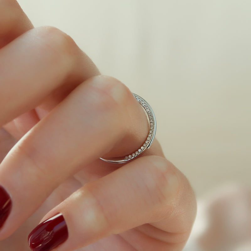 0.25 TCW Round Cut Solitaire Moissanite Wedding Band