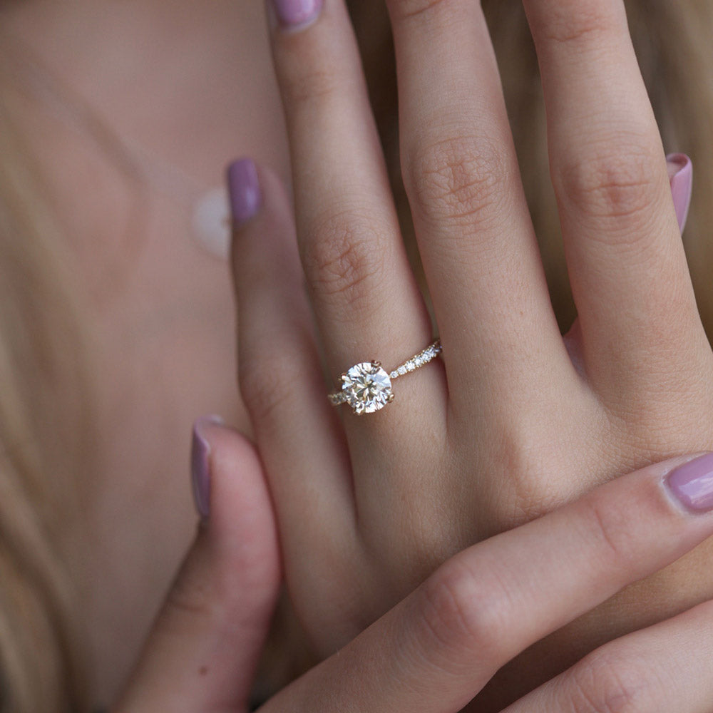 1.35 CT Round Shaped Moissanite Solitaire Engagement Ring - crownmoissanite