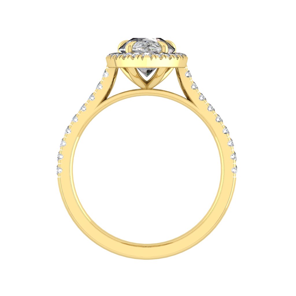 2.1 CT Pear Shaped Moissanite Halo Engagement Ring - crownmoissanite