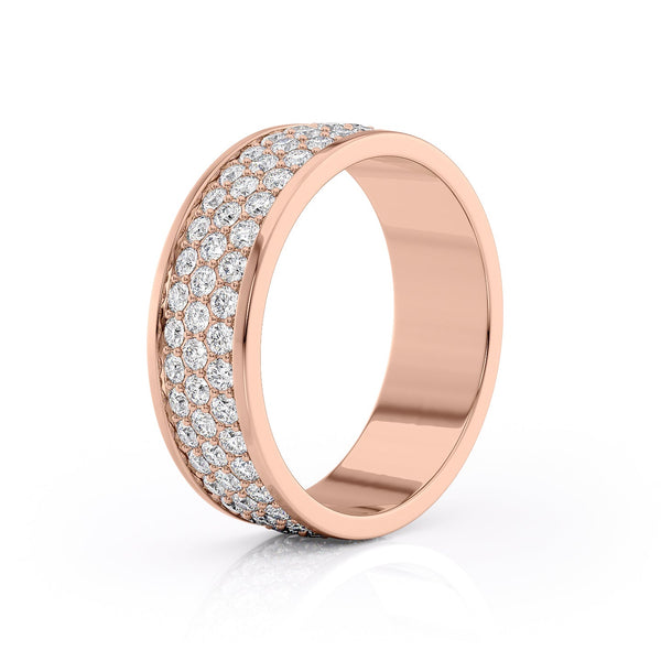 Round Shaped Stones Classic Men's Wedding Band - crownmoissanite