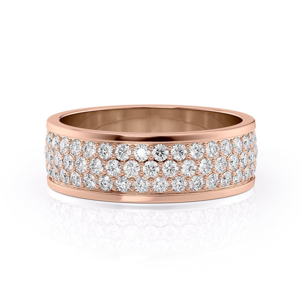 Round Shaped Stones Classic Men's Wedding Band - crownmoissanite