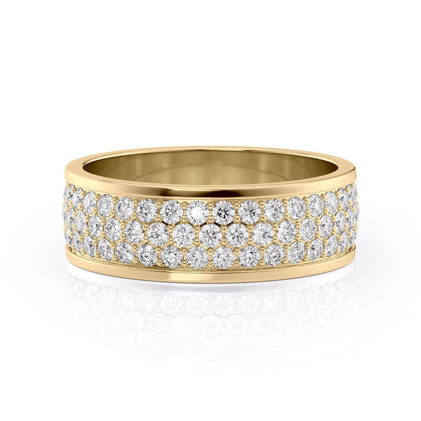 Round Shaped Stones Classic Men's Wedding Band - crownmoissanite