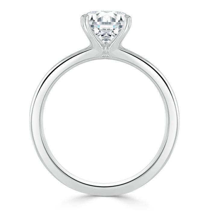 0.75 CT Round Cut Solitaire Moissanite Engagement Ring - crownmoissanite