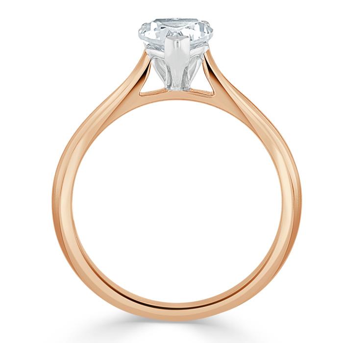 1.0 CT Heart Shaped Moissanite Solitaire Engagement Ring - crownmoissanite