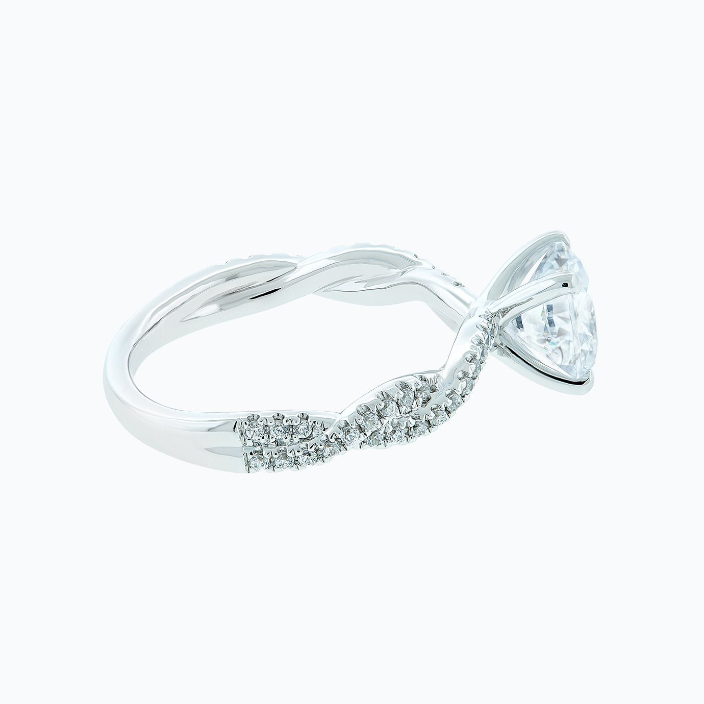 1.50 CT Round Shaped Moissanite Solitaire Twisted Engagement Ring - crownmoissanite