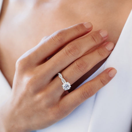 1.50 CT Round Shaped Moissanite Solitaire Twisted Engagement Ring - crownmoissanite