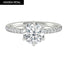 1.85 CT Round Cut Hidden Halo Pave Moissanite Engagement Ring - crownmoissanite