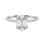1.91 CT Oval Solitaire Moissanite Engagement Ring With Pave Setting - crownmoissanite