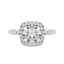 2.15 CT Cushion Cut Halo Moissanite Engagement Ring - crownmoissanite