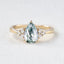 1.52 CT Pear Shaped Moissanite Cluster Engagement Ring - crownmoissanite