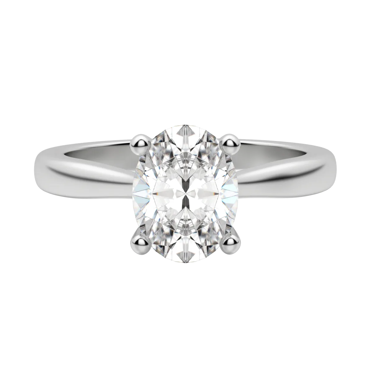 1.33 CT Oval Cut Solitaire Moissanite Engagement Ring - crownmoissanite