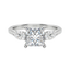2.78 CT Princess 3 Stone Moissanite Engagement Ring - crownmoissanite