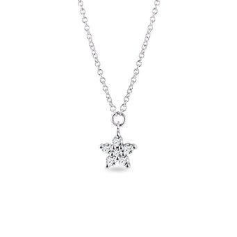 0.10 TCW Round Moissanite Diamond Star Pendent Necklace - crownmoissanite