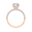1.7 CT Cushion Hidden Halo Pave Moissanite Engagement Ring - crownmoissanite