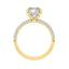1.7 CT Cushion Moissanite Diamond Hidden Halo Engagement Ring - crownmoissanite