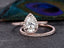 1.0 CT Pear Cut Halo Moissanite Bridal Ring Set - crownmoissanite