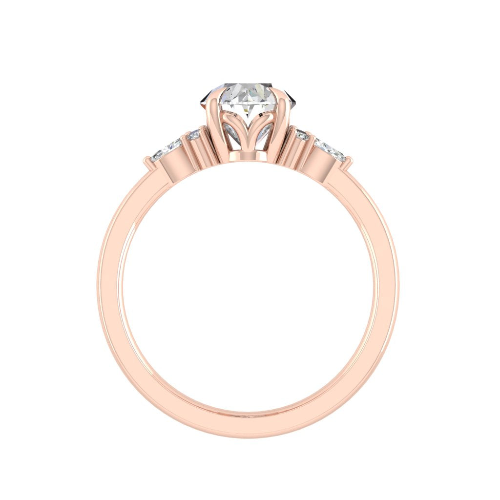 1.91 CT Oval Cut Cluster Moissanite Engagement Ring - crownmoissanite