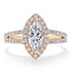1.0 CT Marquise Cut Halo Split Shank Setting Moissanite engagement Ring - crownmoissanite