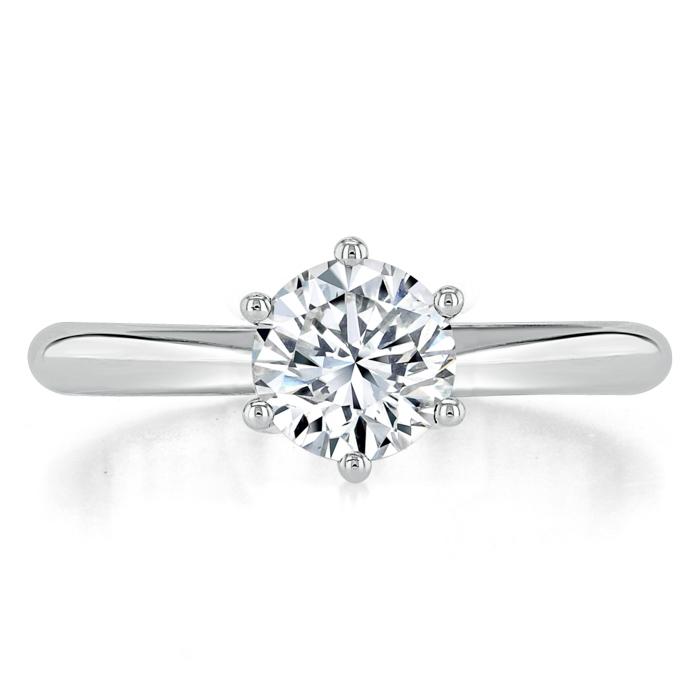 0.75 CT Round Shaped Moissanite Solitaire Engagement Ring - crownmoissanite