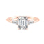 1.9 CT Emerald Cut Three Stone Moissanite Engagement Ring - crownmoissanite