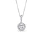 0.34 TCW Round Moissanite Diamond Halo Pendent Necklace - crownmoissanite