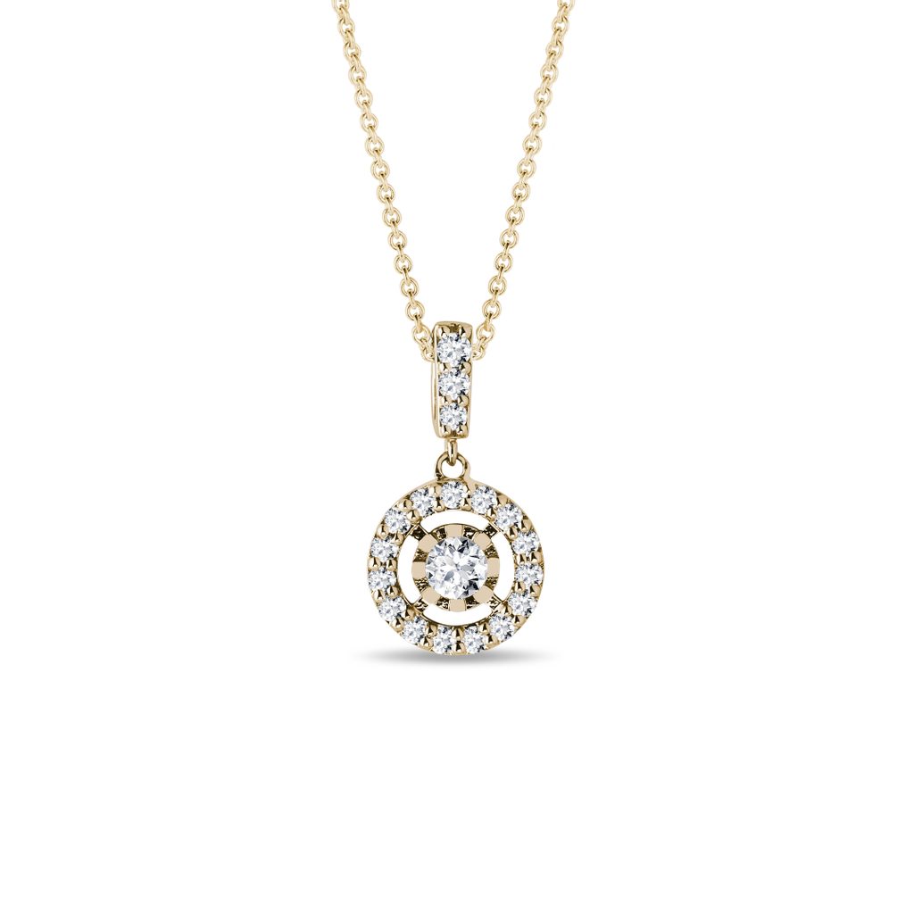0.34 TCW Round Moissanite Diamond Halo Pendent Necklace - crownmoissanite