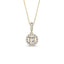 0.34 TCW Round Moissanite Diamond Halo Pendent Necklace - crownmoissanite