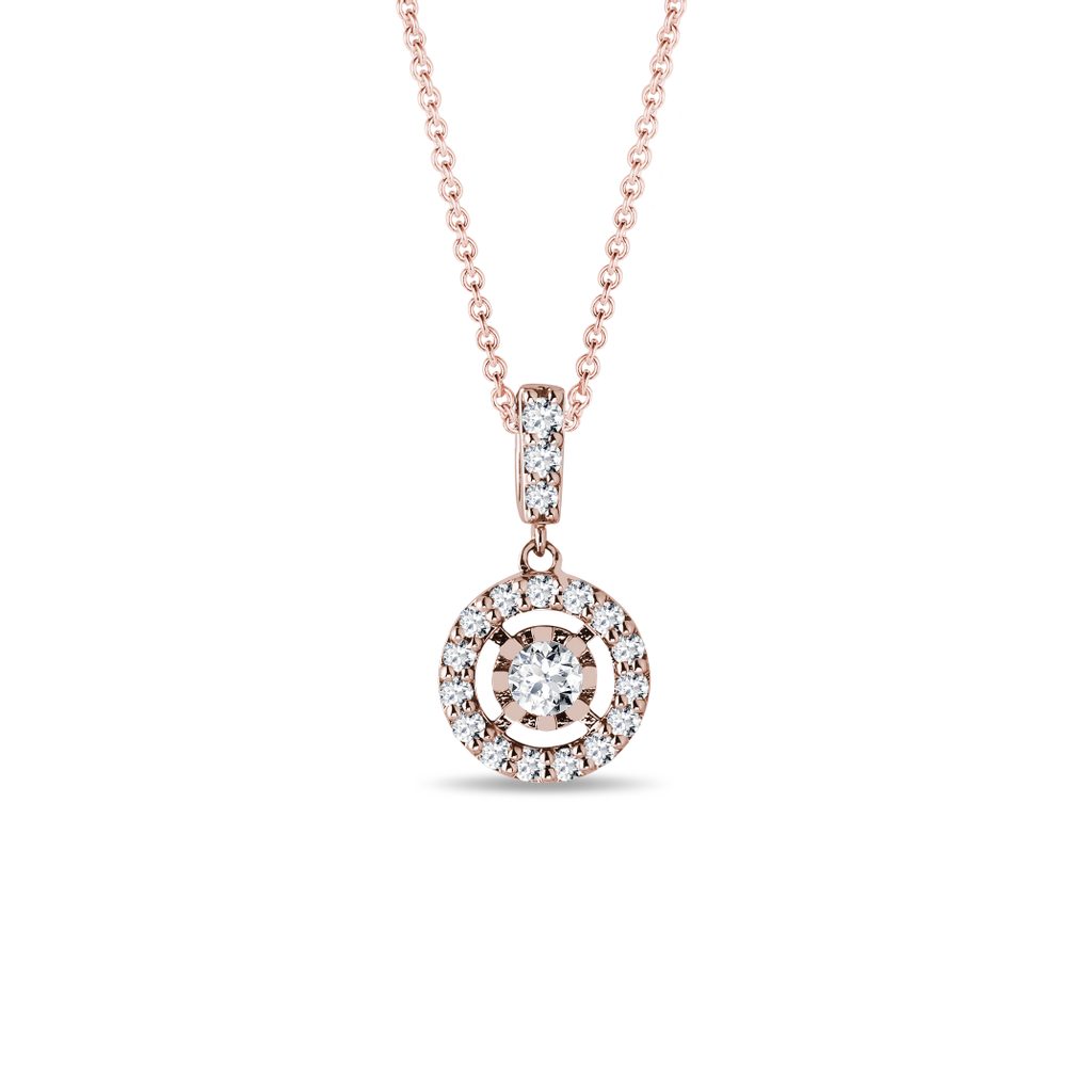 0.34 TCW Round Moissanite Diamond Halo Pendent Necklace - crownmoissanite