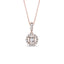0.34 TCW Round Moissanite Diamond Halo Pendent Necklace - crownmoissanite