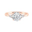 2.65 CT Round Cut Three Stone Moissanite Engagement Ring - crownmoissanite