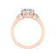 2.65 CT Round Cut Three Stone Moissanite Engagement Ring - crownmoissanite