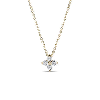 0.26 TCW Round Moissanite Diamond Leaf clover Pendent Necklace - crownmoissanite