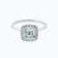 1.50 CT Cushion Shaped Moissanite Halo Engagement Ring - crownmoissanite
