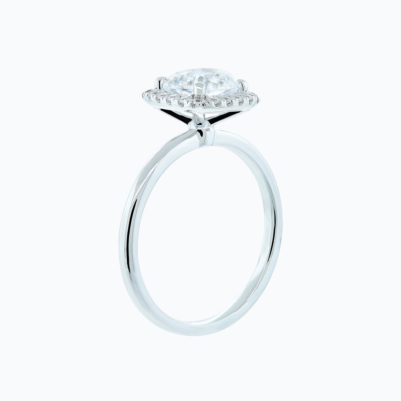 1.50 CT Cushion Shaped Moissanite Halo Engagement Ring - crownmoissanite