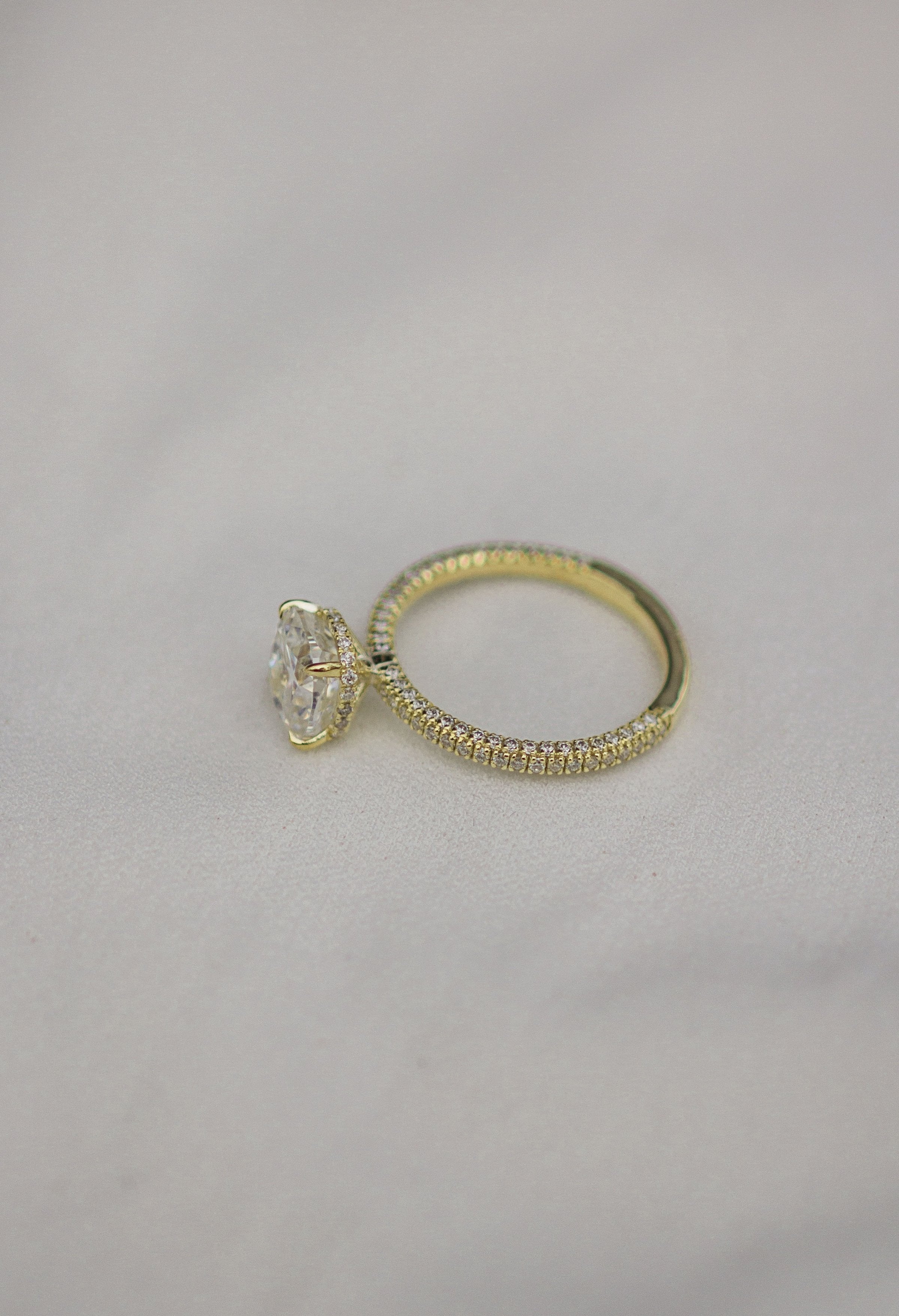 2.0 CT Cushion Hidden Halo & Pave Moissanite Engagement Ring - crownmoissanite