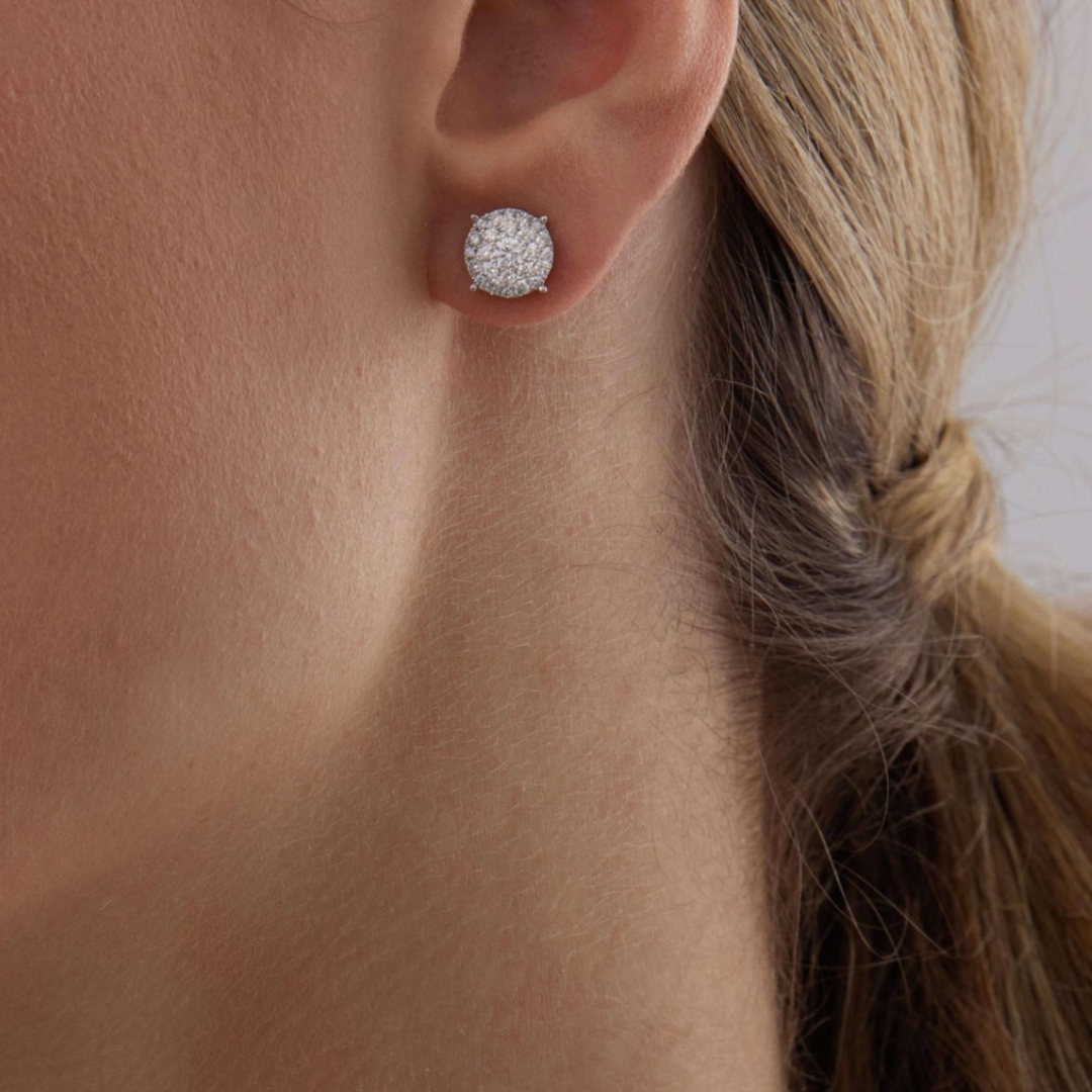 5.0 TCW Round Moissanite Diamond Stud Earrings