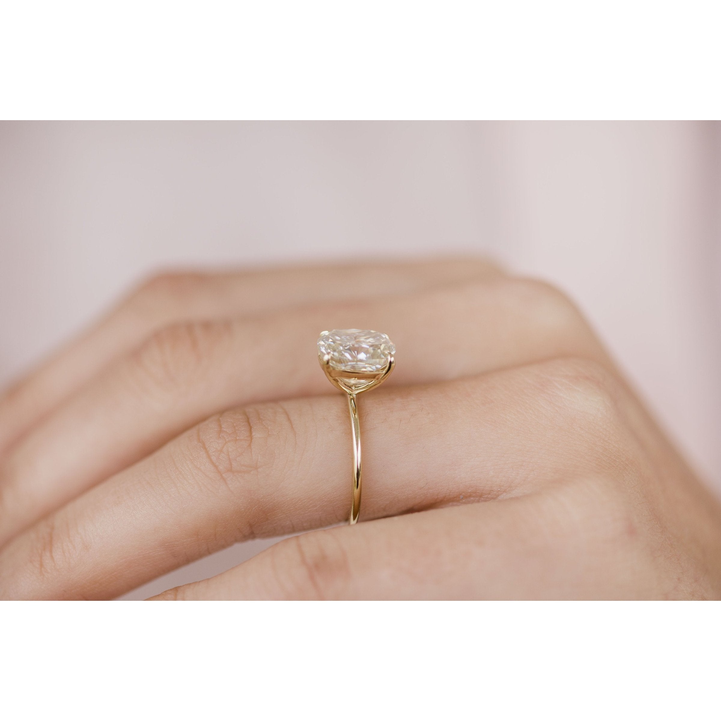 3.15 CT Elongated Cushion Solitaire Moissanite Engagement Ring - crownmoissanite