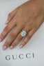 3.40 CT Radiant Cluster Halo Moissanite Engagement Ring - crownmoissanite