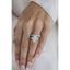 4.0 CT Crushed Ice Oval Three Stone Moissanite Engagement Ring - crownmoissanite