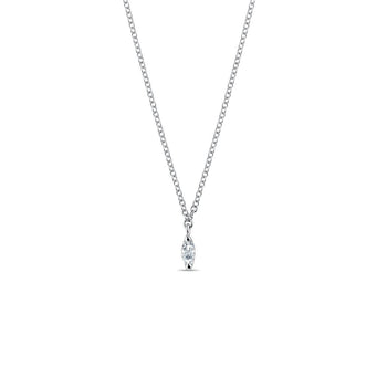 0.13 CT Marquise Moissanite Diamond Solitaire Pendent Necklace - crownmoissanite