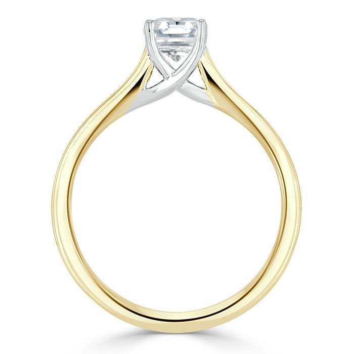 1.0 CT Asscher Cut Solitaire Moissanite Engagement Ring - crownmoissanite