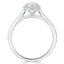 1.0 CT Marquise Shaped Moissanite Halo Engagement Ring - crownmoissanite