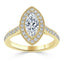 1.0 CT Marquise Cut Halo Moissanite Engagement Ring With Pave Setting - crownmoissanite