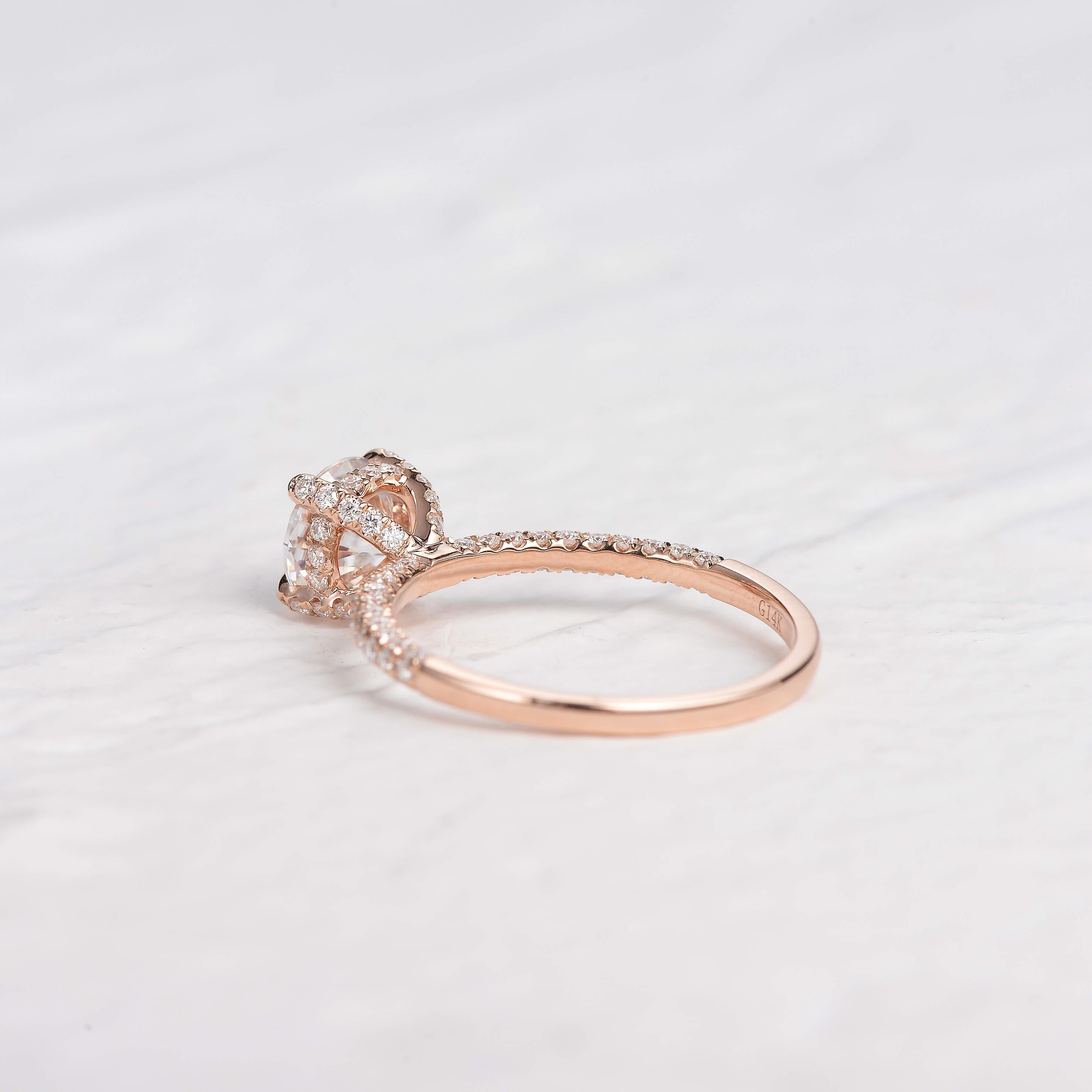 3.2 CT Round Cut Solitaire Pave Moissanite Engagement Ring - crownmoissanite
